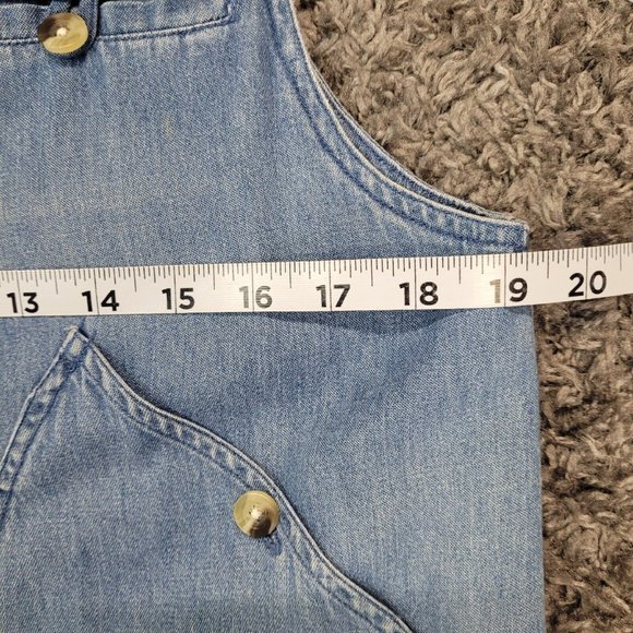 Orvis Vintage Size S Denim Vest Blue Jean Med. Wash Vest Buttons Inside Pockets - Picture 7 of 8